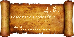 Lemberger Bendegúz névjegykártya